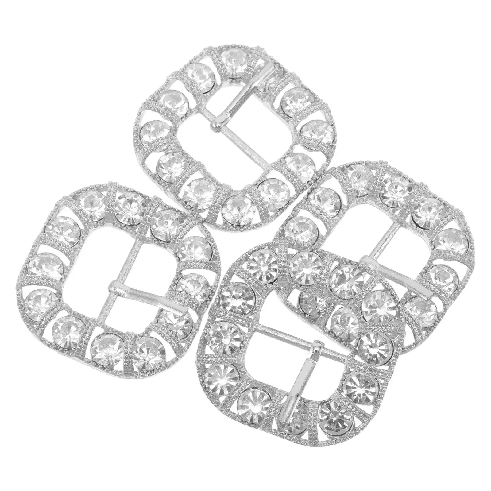 4Pcs Metal Vest Buckle Slide Adjustable Strap Retainer Buckle Decorative Waistcoat Belt Adjuster Replacement for Clothing Pants