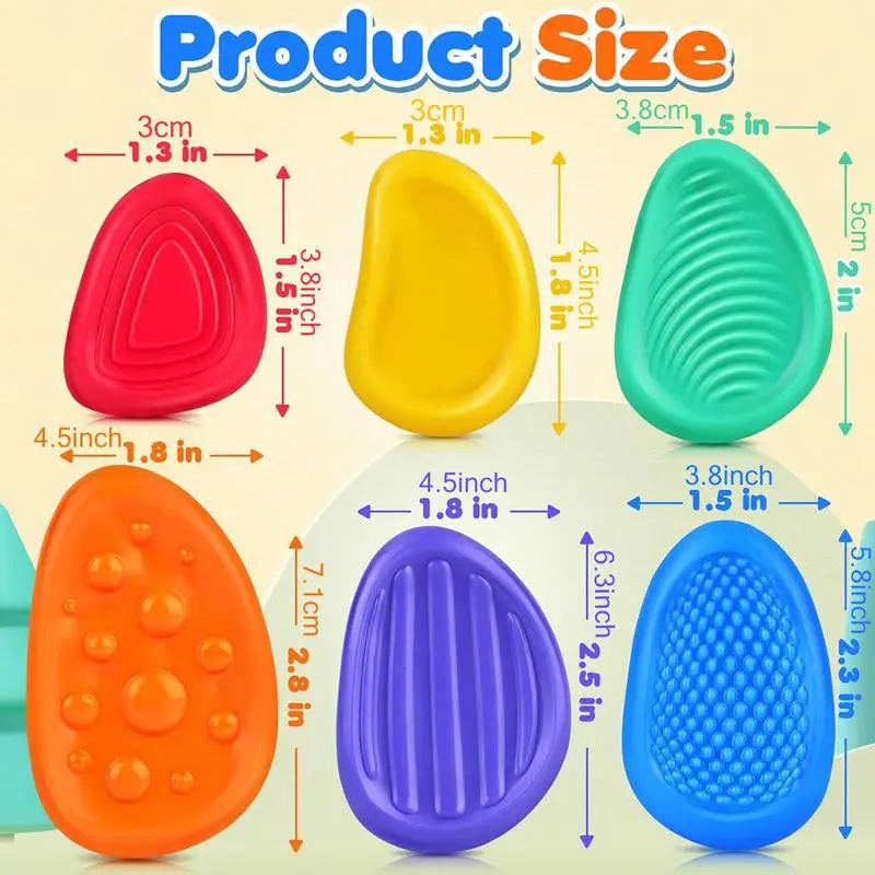 Jouet Fidget en Silicone Souple Texturé pour Enfant et Adulte, Pierres Sensorielles Souples Soulignées, Pas de Bruit, Relaxant