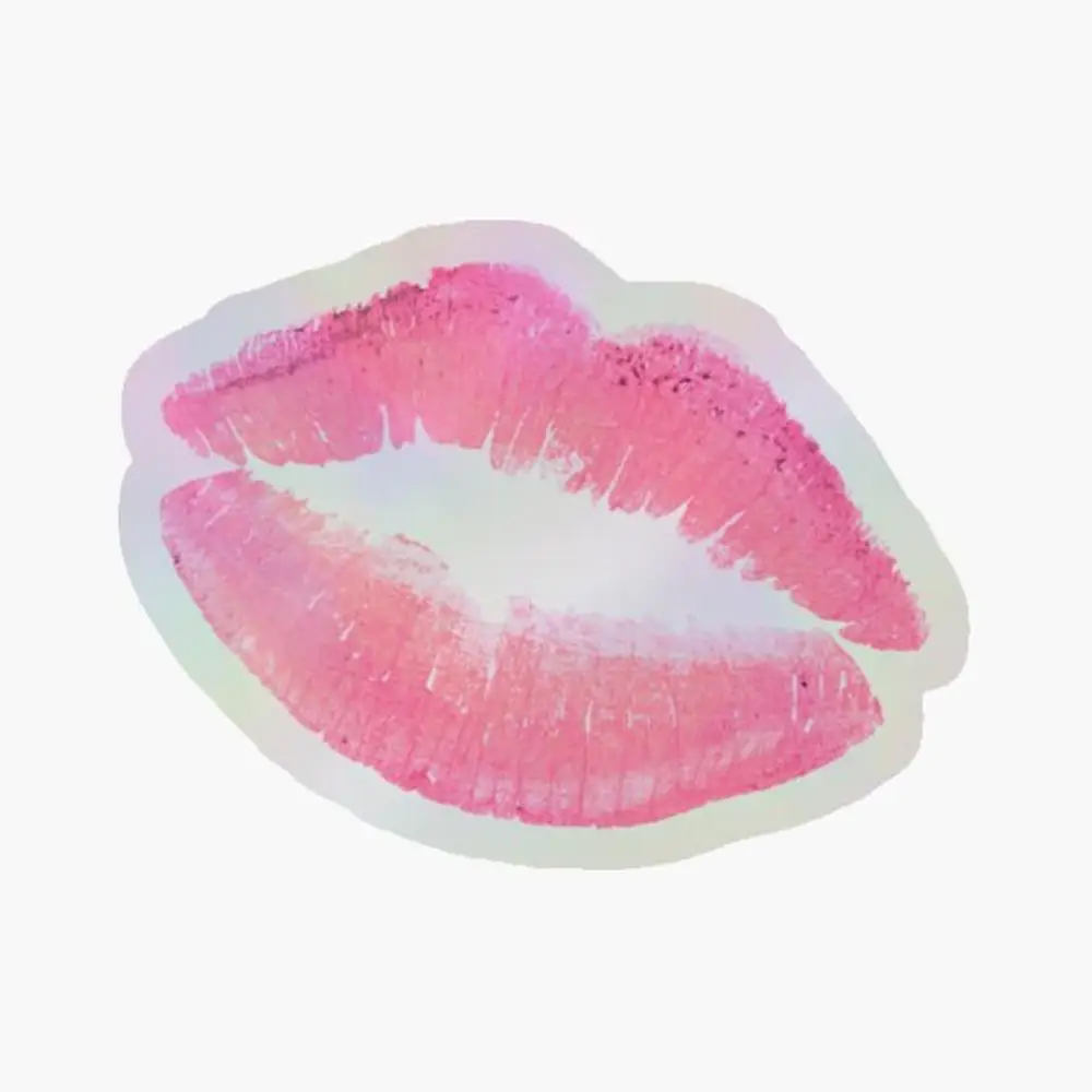 

Sassy Lips Holographic Sticker for Laptop Decor Bedroom Car Cute Cartoon Art Fashionable Public Suitcase