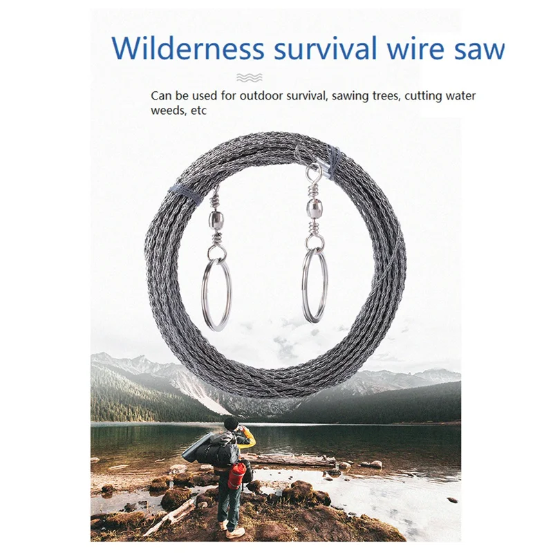 เลื่อยลวดสแตนเลสสตีลขนาดเล็กเลื่อยไฟฟ้า10เมตรเลื่อยลวดเลื่อยสำหรับตั้งแคมป์แบบพกพา