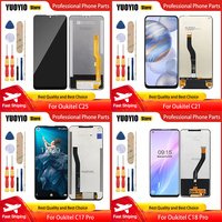100% New Original For Oukitel C16 Pro C17 Pro C19 Pro C21 C22 C25 C23 Pro LCD Display  Touch Screen With Frame Assembly Tools