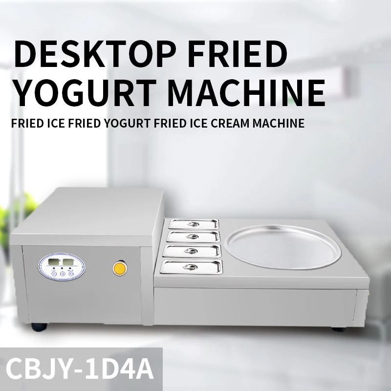 Fried Ice Cream Roll Machine Stainless Steel Fried Ice Cream Machine Single Pot Fried Yogurt Machine 740W