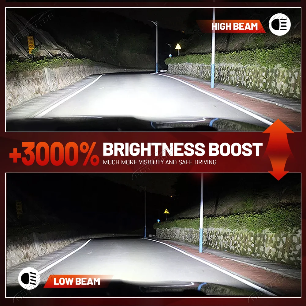 Lampu Depan LED 12000W H4 H7 H1 H11 H8 9005 HB3 9006 HB4 28000000LM 9054 CSP Canbus 32 Tabung Tembaga Lampu Mobil Turbo Lampu Kabut 6000K