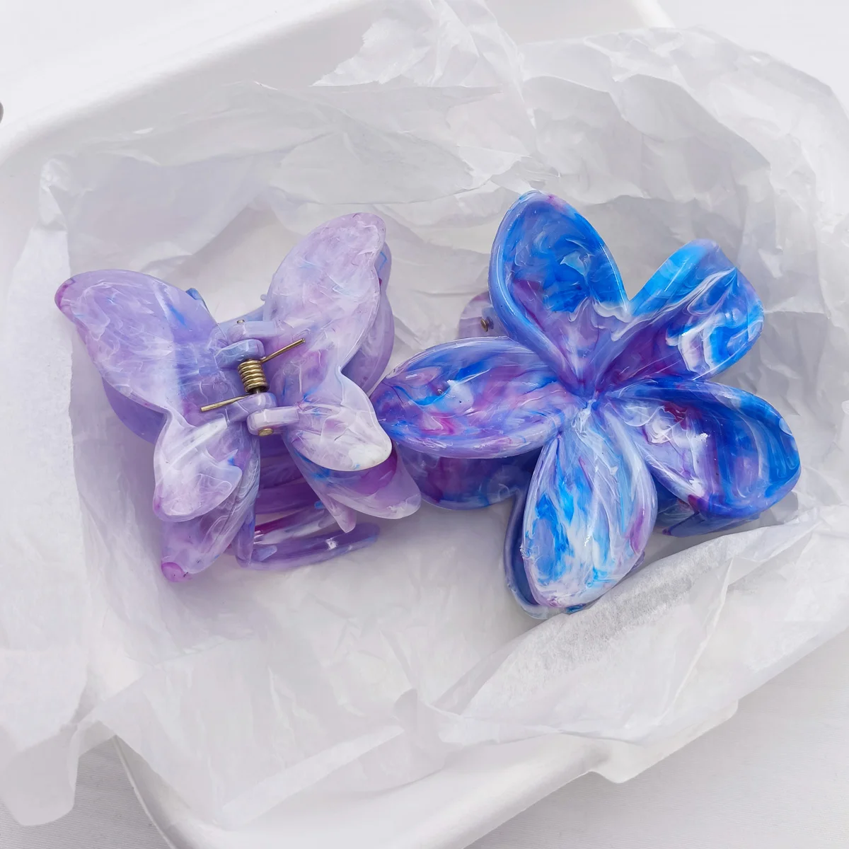 3/6/9/12 Stück Hawaiianische Haarspangen mit Farbverlauf und Blumenmuster für Damen und Mädchen, modische, rutschfeste Haarspangen aus Kunststoff, Haar-Accessoires – Detail 16