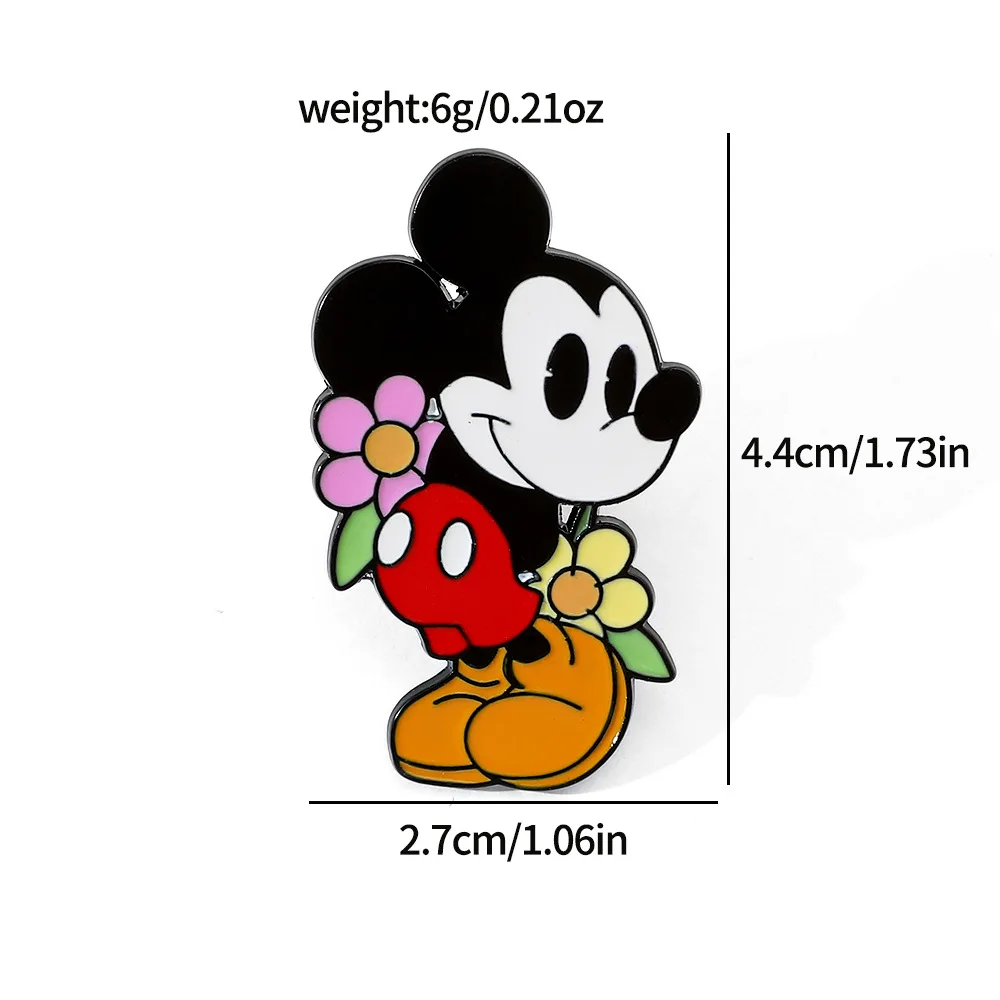 Cartoon Character Brooch Creative Mickey Mouse Cute Enamel Pin Metal Badge Jewelry Clothing Backpacks Decorative Accessories