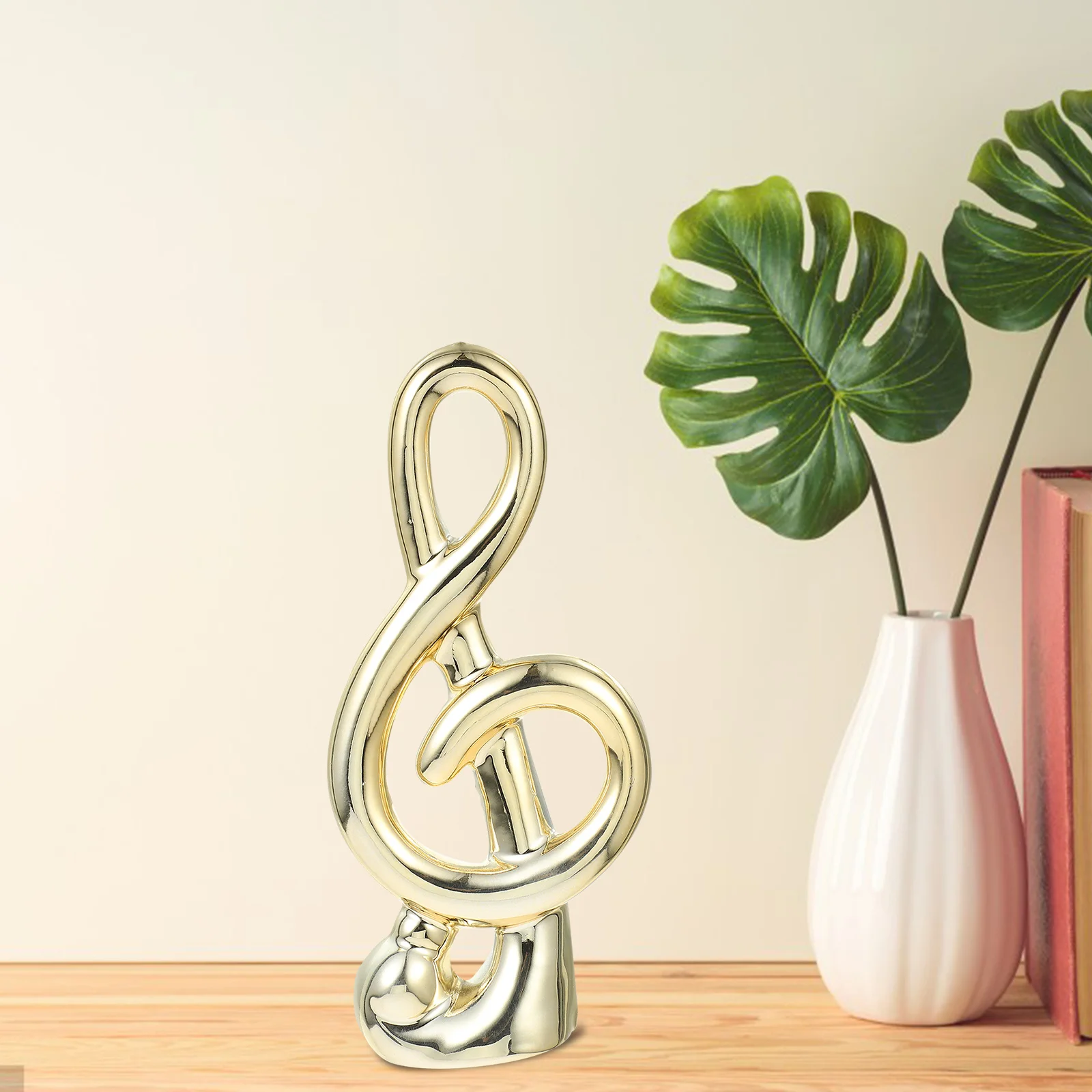 

Ceramic Music Note Statue Artistic Desktop Ornament Small Tabletop Decoration for Home Office Decor Ceramic Music Note