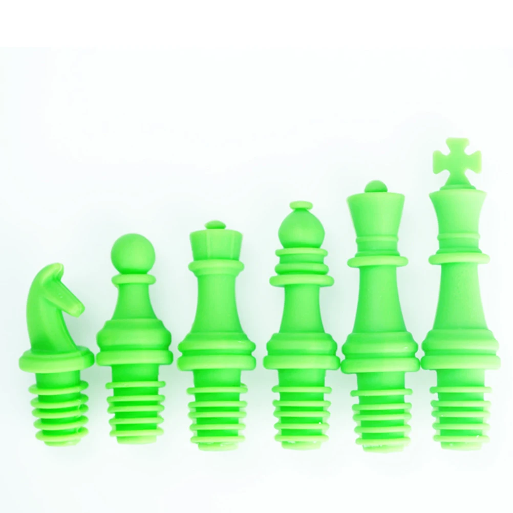 

6pcs Wine Stoppers Novelty Chess Wine Bottle Stopper Set Reusable Silicone Caps Beer Sealer Cover for Wine Beer Champange Alcoho