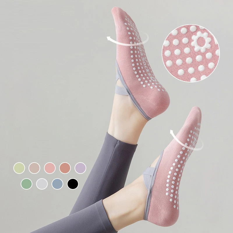 Yoga Socks For Women Nylon Pure Cotton Non Slip Section Bandage Sports Ballet Dance Sock Moisture Absorption Perspiration image 2