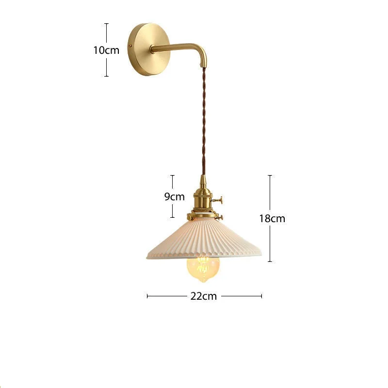 IWHD Nordic Modern LED Wall Light Fixtures Wire Adjustable Copper Ceramic Bedroom Living Room Beside Lamp Wandlamp Luminaria