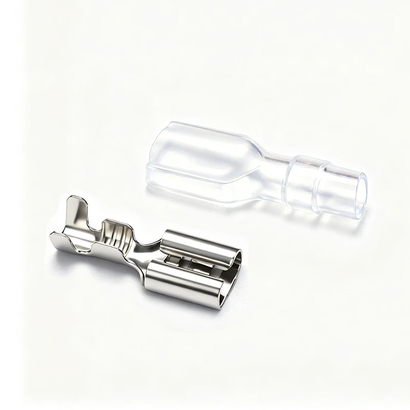 100/50 Sets 2,8mm 4,8mm 6,3mm Isolierende Federklemmen mit Transparenter Abdeckung für 22-16AWG – Detail 4