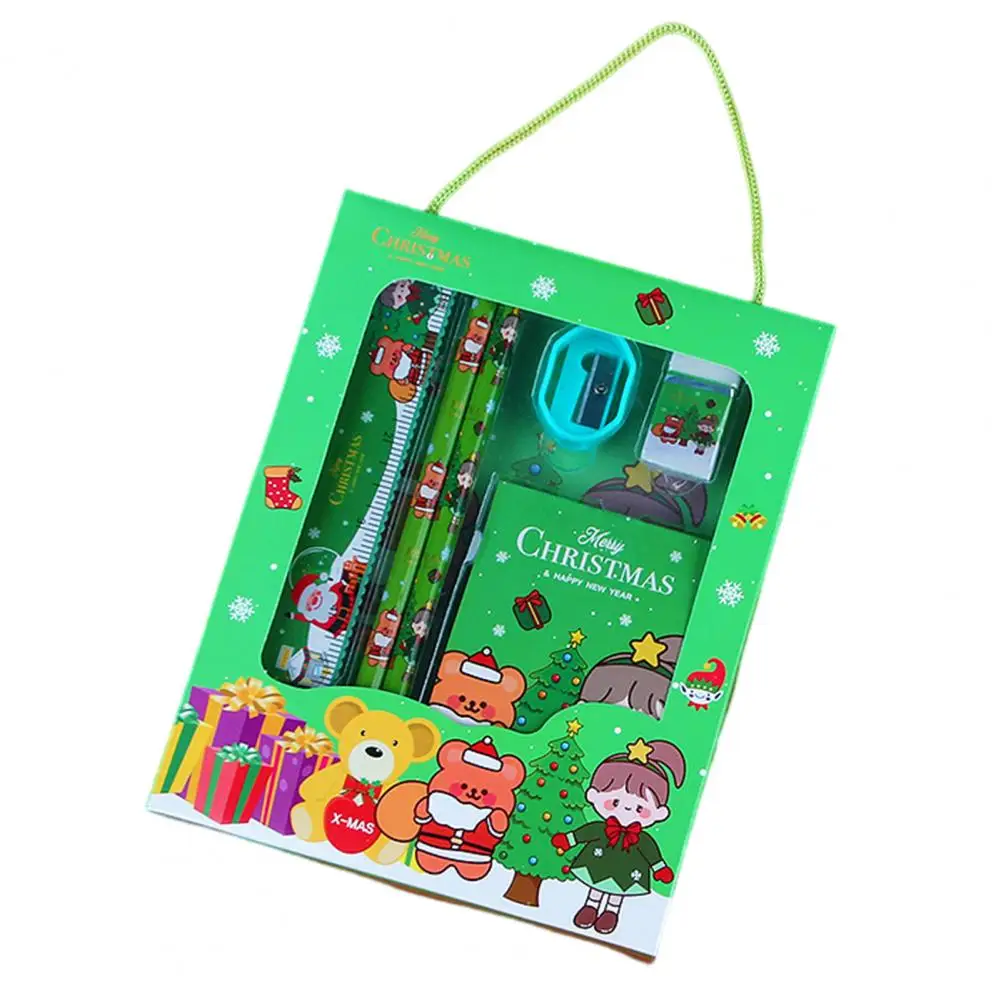 Ластик для чистой бумаги, милый Рождественский набор канцелярских принадлежностей, мультяшный Рождественский узор, точилка для карандашей, ластики, идеальные Детские карандаши