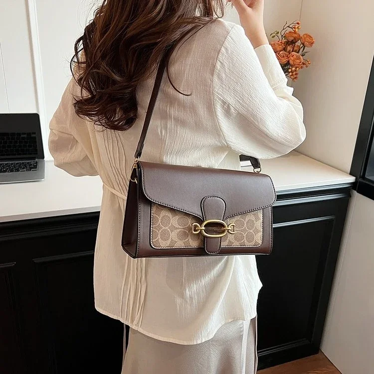 

20026 New Women's Bag French Light Luxury Elegant Simple Commuter Daily Bag Crossbody Bag Hand Collar Bag