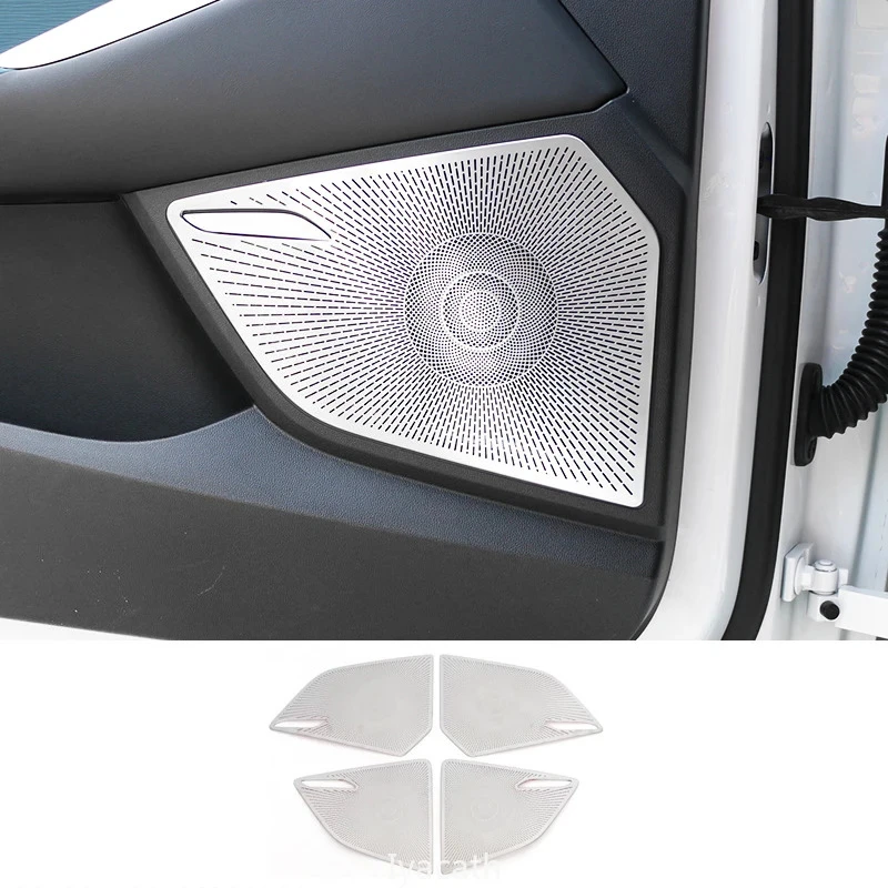 For MG 7 MG7 2023 2024 Car Speaker Cover Stainless steel 4 Door Loudspeaker Sound Pad Trim interior Horn Accessories