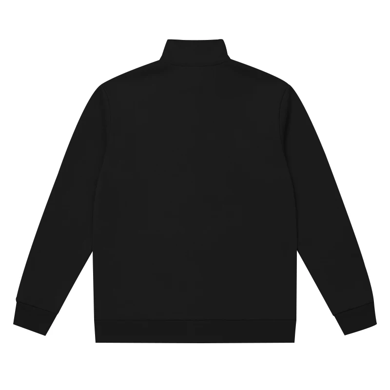 Herren-Sweatshirt mit Fleecefutter für Herbst und Winter, Stehkragen, halber Reißverschluss, langärmelig, einfarbig, warme Freizeitjacke – Detail 39