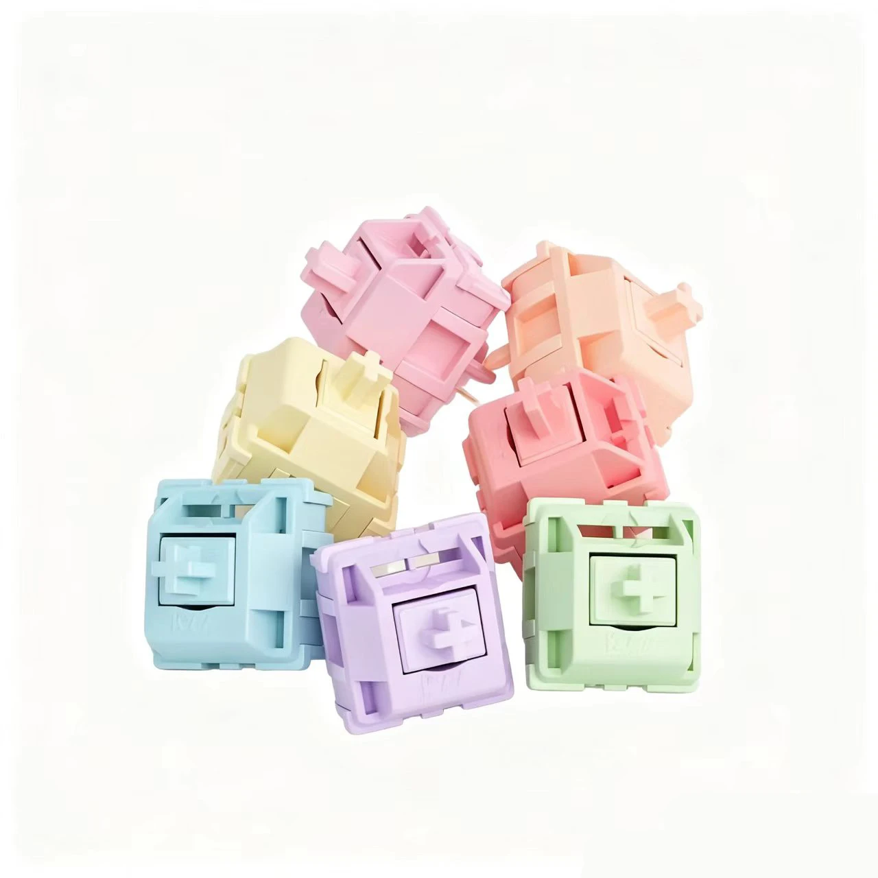 100pcs/Set Macaron Color Mechanical Keyboard Switch 5-Pin Hot-Swappable HiFi Customizable Tactile Linear Switch Accessories