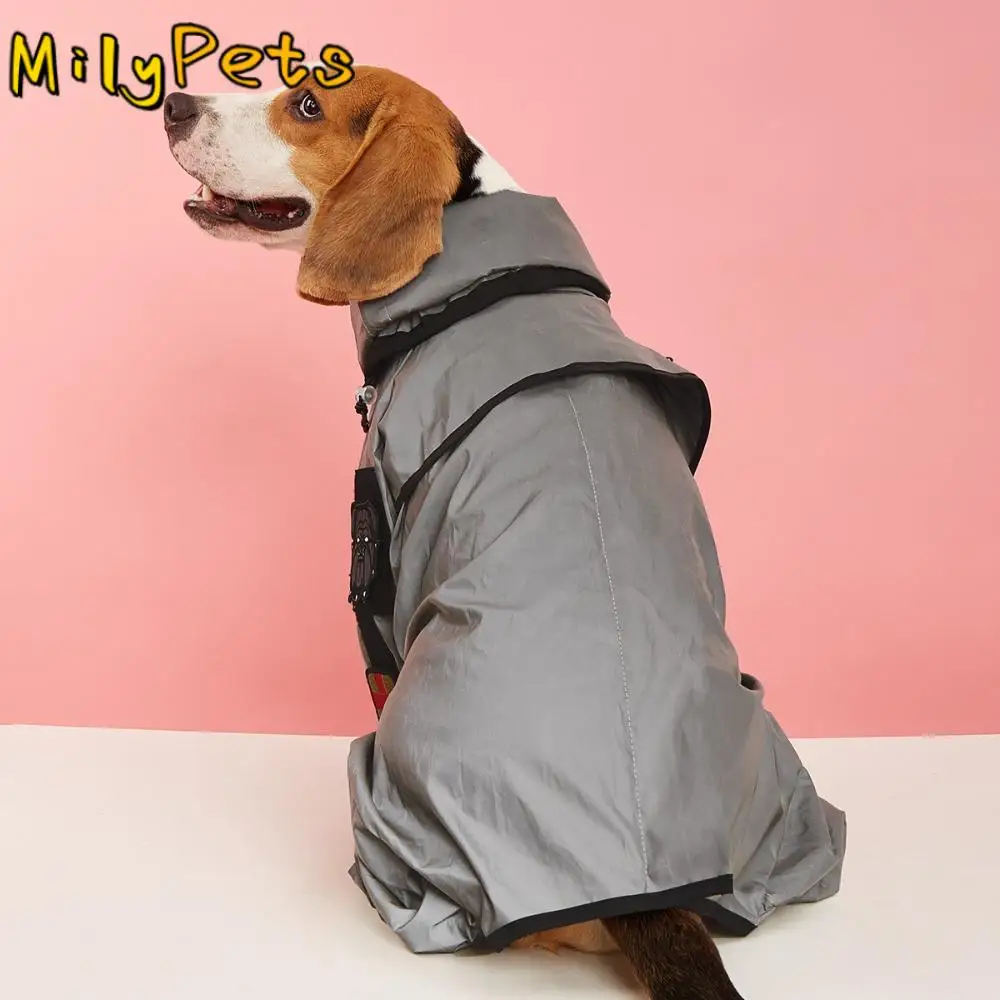 

Dog Products Reflective Large Dog Raincoat Waterproof with Hoodie Pet Jacket Adjustable Drawstring Dog Jumpsuit Outdoor