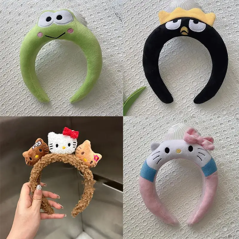 Sanrio Hello Kitty Badtz Maru Keroppi Cartoon Cute Creativity Girl Issue Card Student Hairpin Face Wash Headband Anime Character