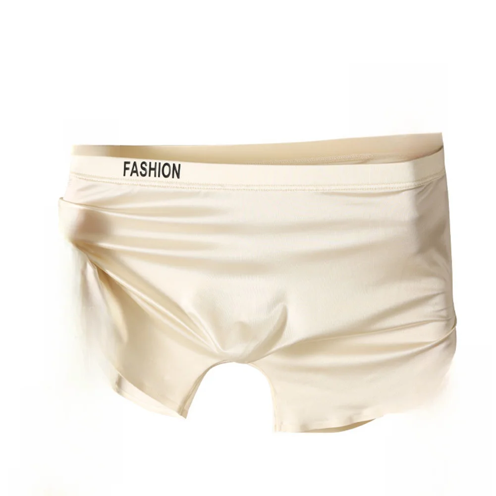 

Мужские трусы-боксеры из шелковистого легкого материала, имитирующего атлас, бесшовные, с анатомическим мешочком, однотонные, модные