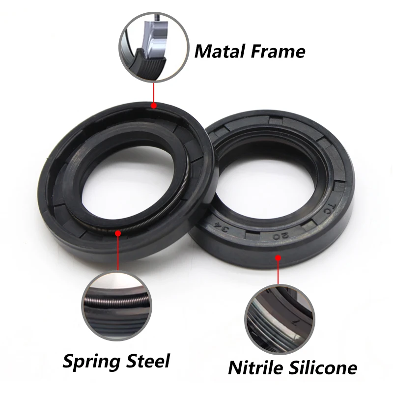 2~10pcs ID 8mm NBR Oil Seals TC-8*14/15/16/18/22*4/4.5/5/7/8mm Black Nitrile Rubber Shaft Double Lip Oil Resistant Seal Gaskets