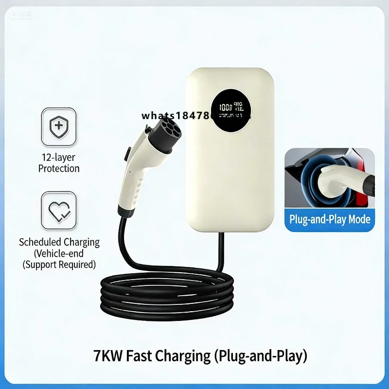 New Energy Electric Vehicle Charging Pile for Home and Commercial Use, 7KW Fast Charging, BYD