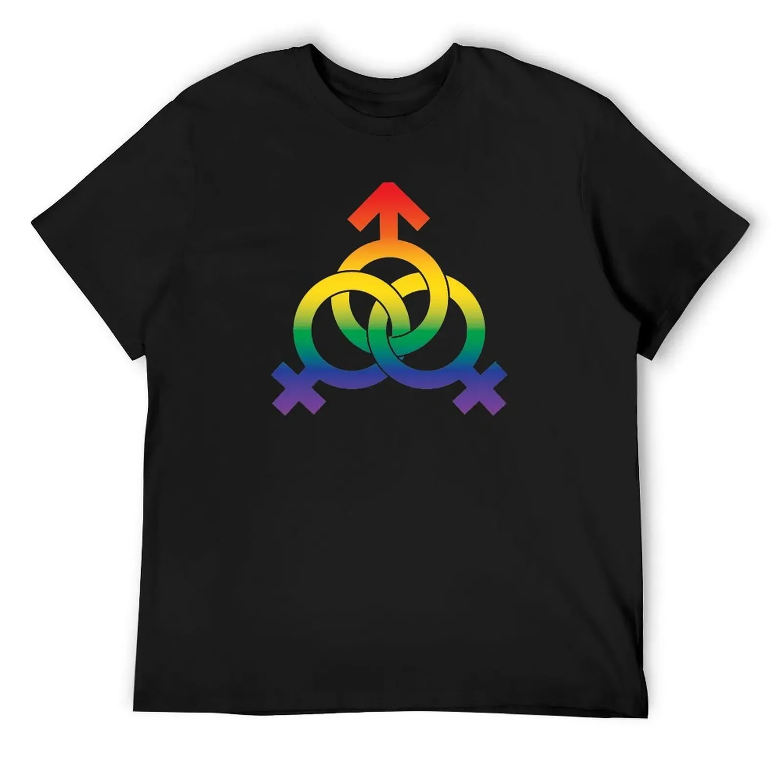 Polyam Threesome MFF Symbol Rainbow T-Shirt sublime blacks oversized custom t shirt mens vintage t shirts