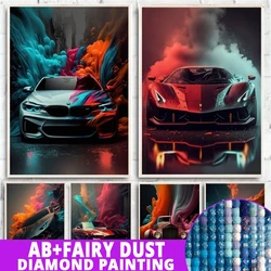 AB Fairy Dust Diamond Painting Classic Colorful Modern Futuristic Cars Cool Supercar 5D Full Drills Mosaic Room Boys Home Decor