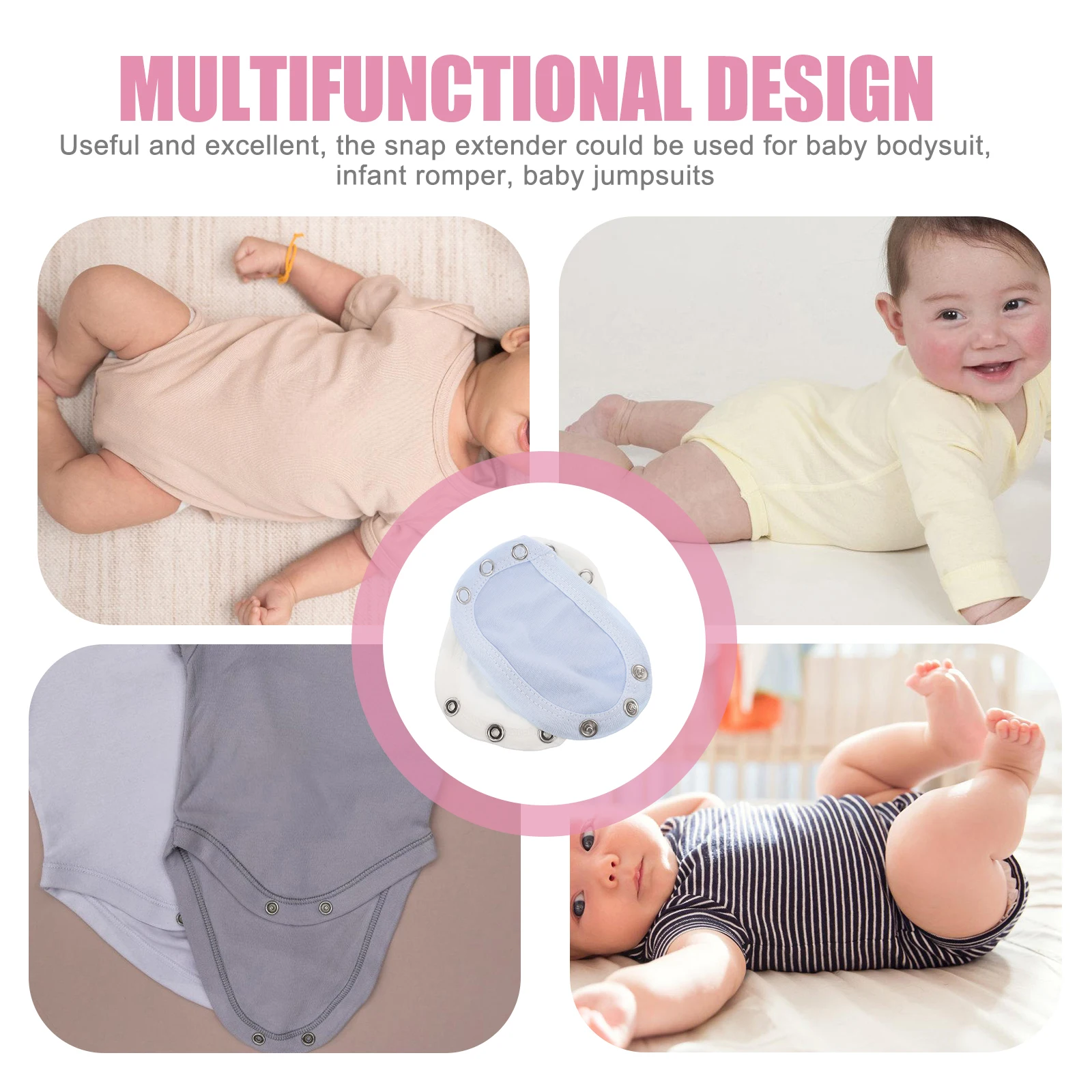 

2Pcs Baby Jumpsuits Extender Bodysuit Rompers Cotton Infant BoyToddler Snaps Easy Use Soft Breathable Washable