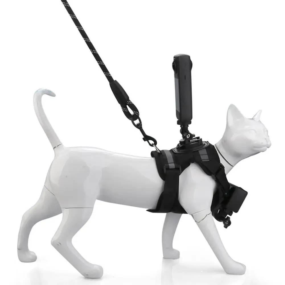 Adjustable Pet Cat Vest Photo Stand Person Dual-Camera Setup For Action For Cameras Dog Harness Chest Strap Sports Camera Holder