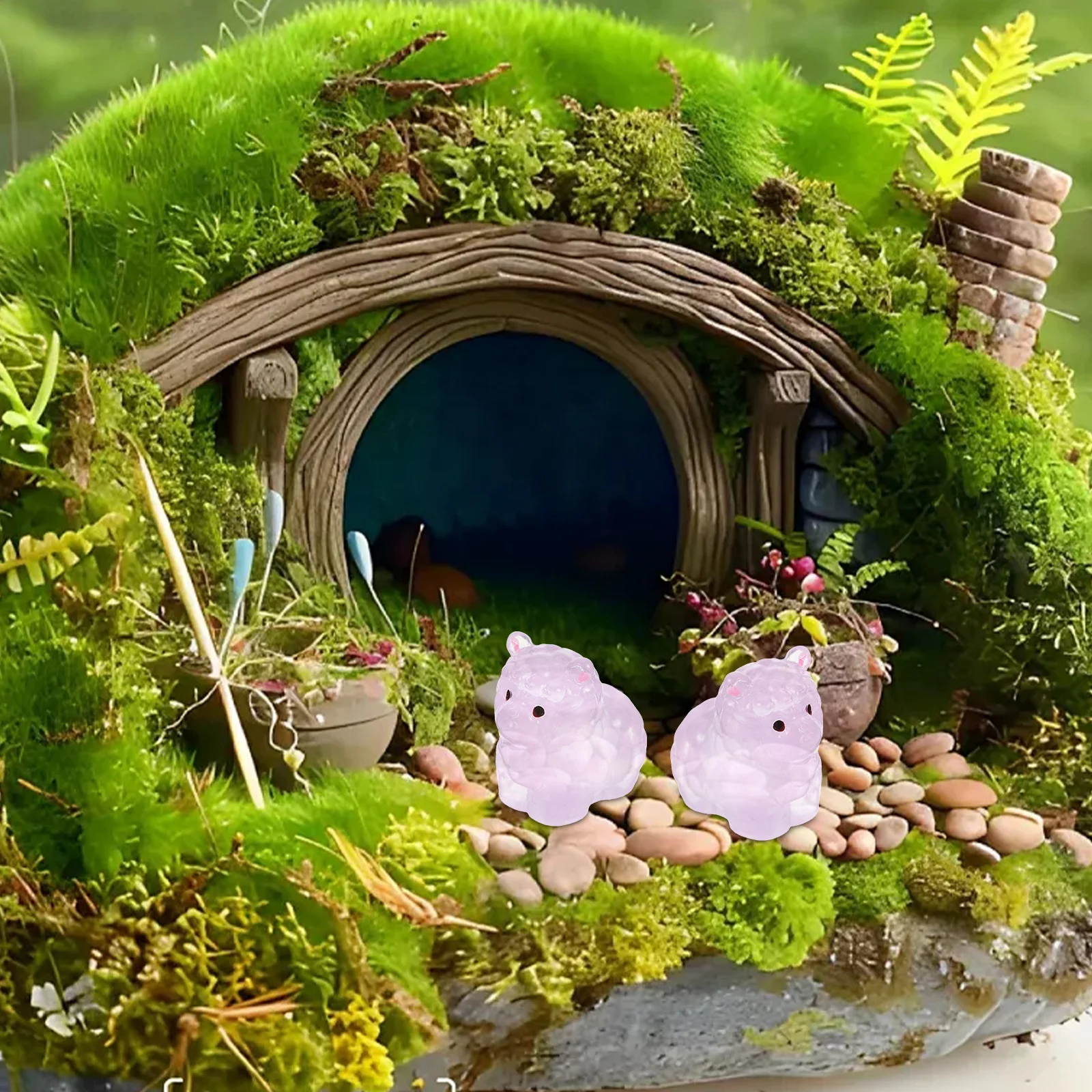 

12 шт., ночной светящийся декор из альпаки, креативные мини-животные из смолы для микропейзажа, сада, домашнего офиса, украшение для детской комнаты