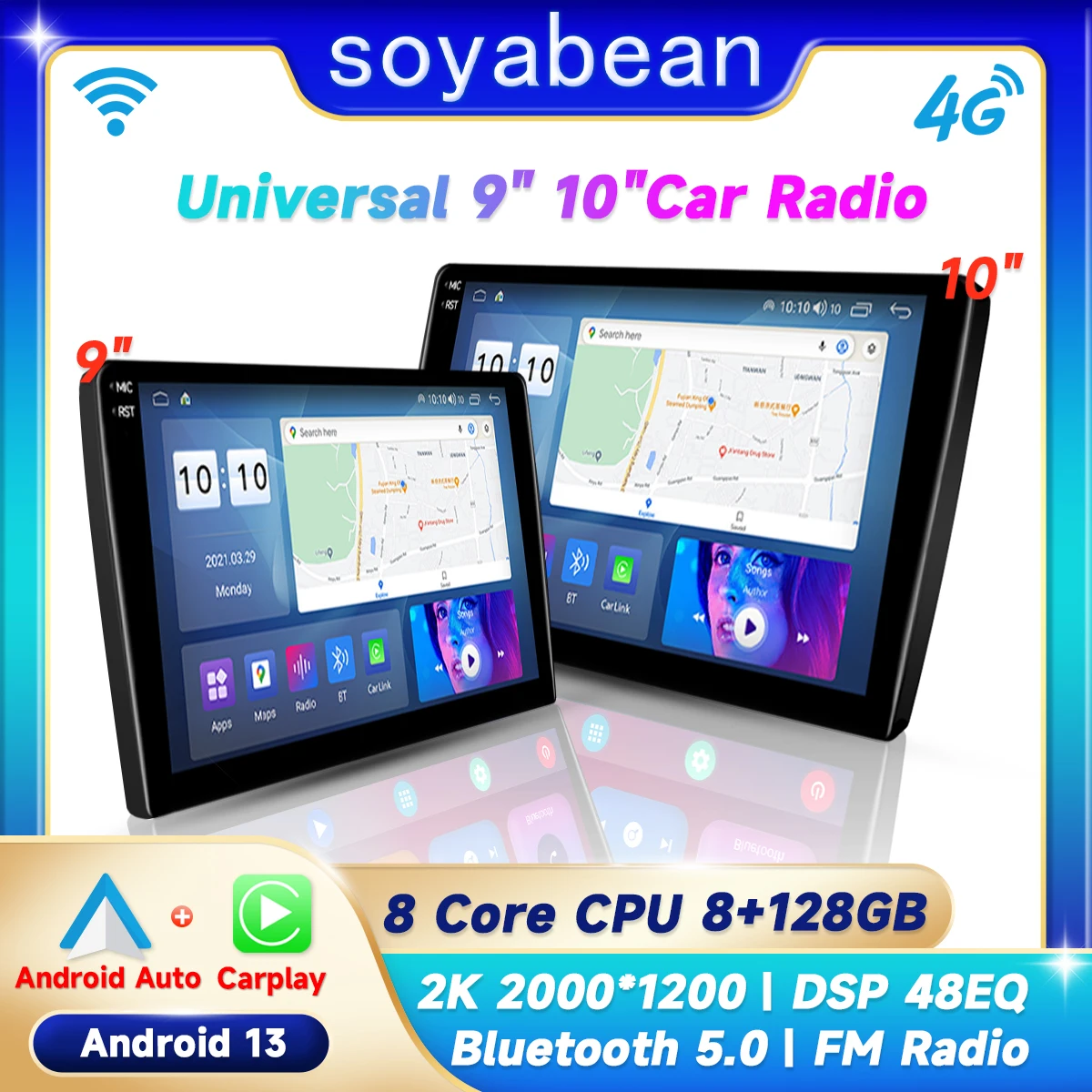 

Android 13 Car Radio Multimedia Player 2 Din 7/9/10inch Universal 4G WiFi Carplay For Toyota Volkswagen Hyundai Lada Nissan