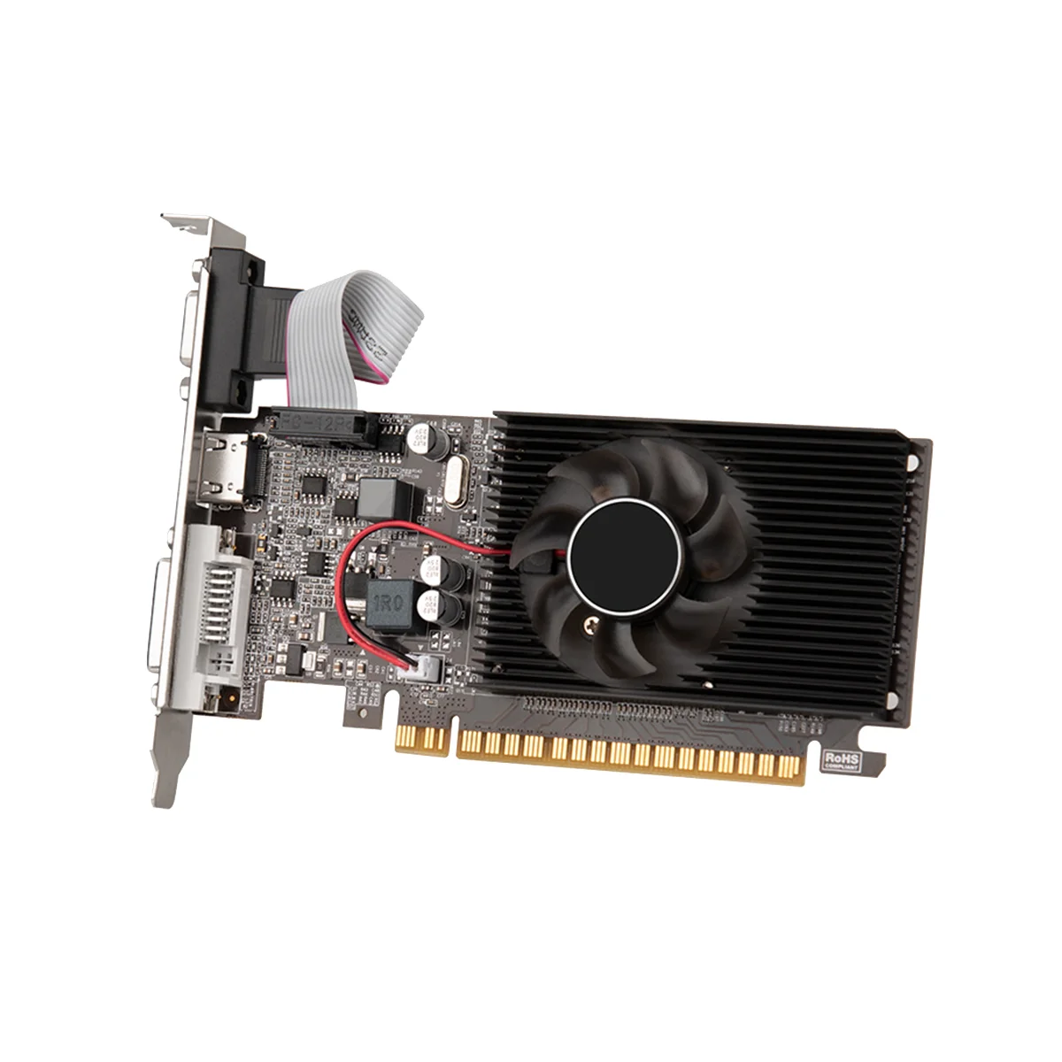 GT610 그래픽 카드 DDR3 트루 2GB 810MHZ 컴퓨터 비디오 카드, PCI-E 16X HDMI 호환 + VGA + DVI 저소음 데스크탑 PC용