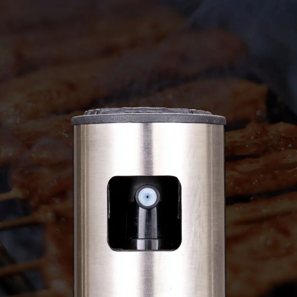 Stainless Steel Kitchen Oil Dispenser Glass Sprayer Bottle Press Type Fine Mist Tool For Healthy Cooking Baking