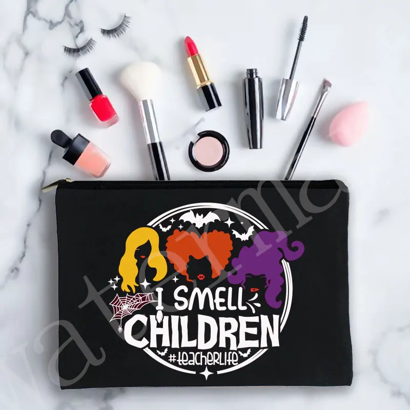 No puedo asustarme, estuche de maquillaje para profesores de Halloween, bolsa de maquillaje para profesores, regalo de Halloween, organizador, estuche para lápices, Neceser