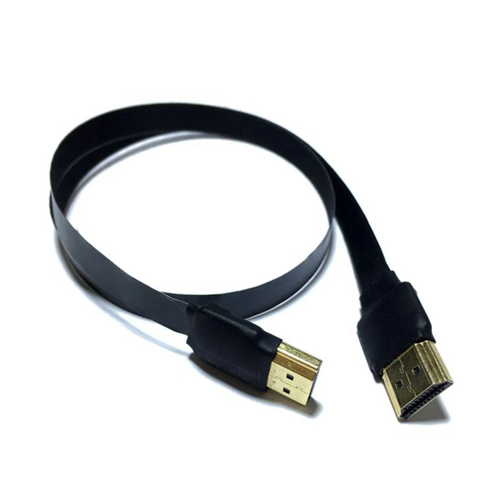 كابل HDMI متوافق مع الصوت والفيديو، HDTV، TV، PS3، قابس HDMI قصير عالي الدقة للذكور، كابل مسطح، رفيع للغاية وقابل للفصل