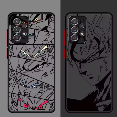 Goku Dragon Ball Black Edge Shell Case for Samsung Galaxy A35 A25 A22 A21s A32 A23 A31 A51 A56 A71 A72 A16 A15 A36 A24 A26 A34