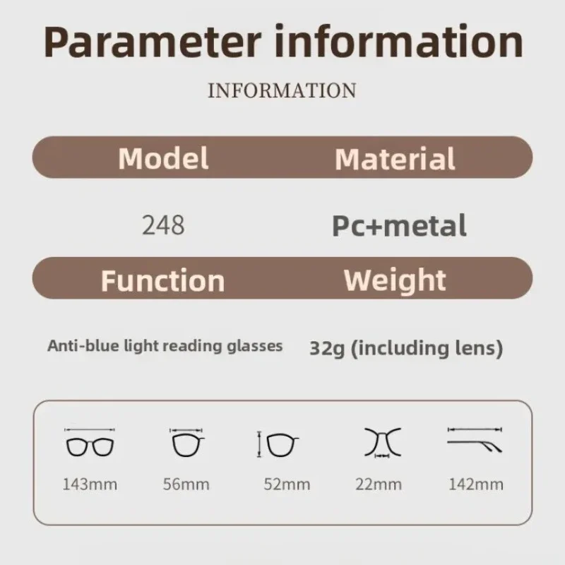 موضة إطار كبير طول النظر الشيخوخي نظارات جديدة ريترو القط العين طول النظر الشيخوخي نظارات HD مكافحة الضوء الأزرق حماية العين نظارات للقراءة #6