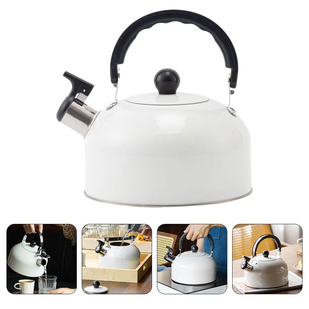 

Whistle Kettle Teakettle Stovetop Steel Green Stainless for Teapot White Travel