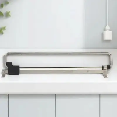 1Set Adjustable Clothes Hanger Rack Sturdy Plastic Iron Construction Foldable Wardrobe Organizer Rack for Closet Bathroom