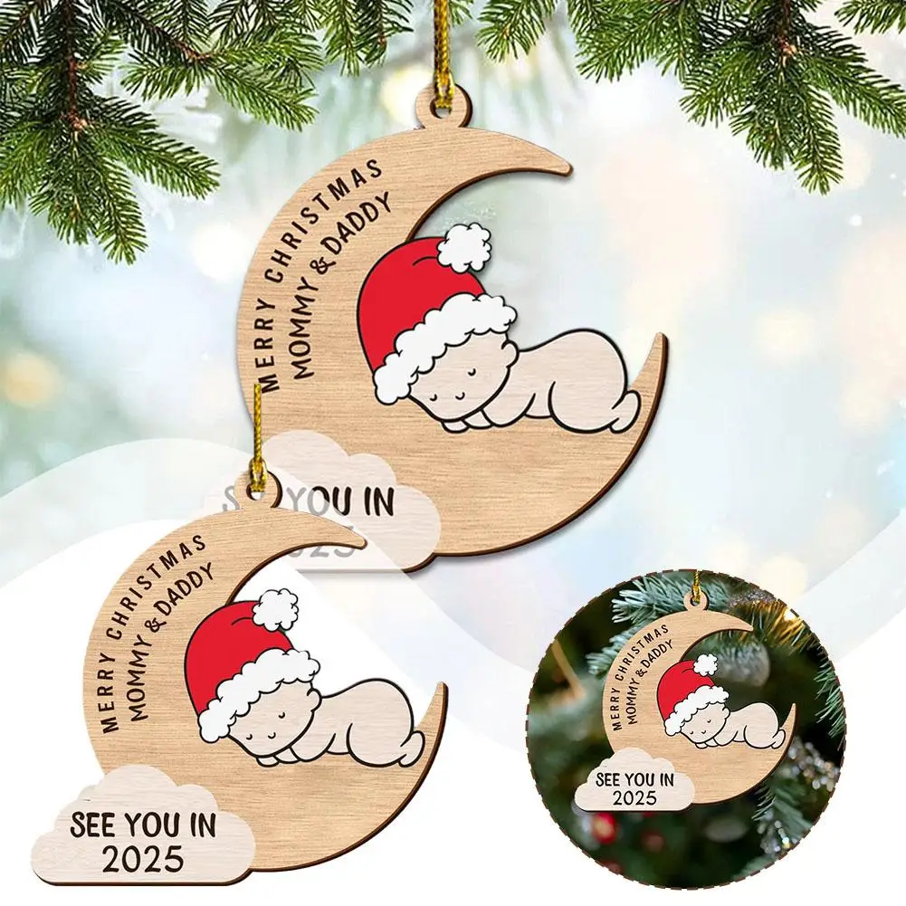 New Wooden Christmas Tree Ornaments For Expectant Parents To Meet Their Newborns In 2025 V8k6