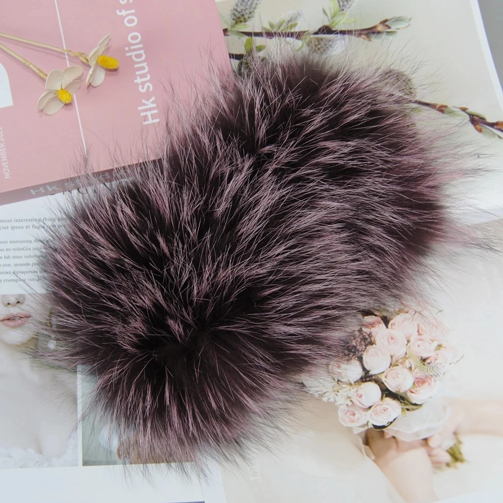 New Female Real Fur Headband Fluffy Natural Warm Fox Fur Ring Scarf Good Elastic Winter Lady Knit Genuine Real Fox Fur Scarves