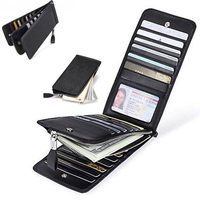 KISMIS RFID Blocking Bifold Wallet - multi-card case with zipper pocket ID holder credit card manager