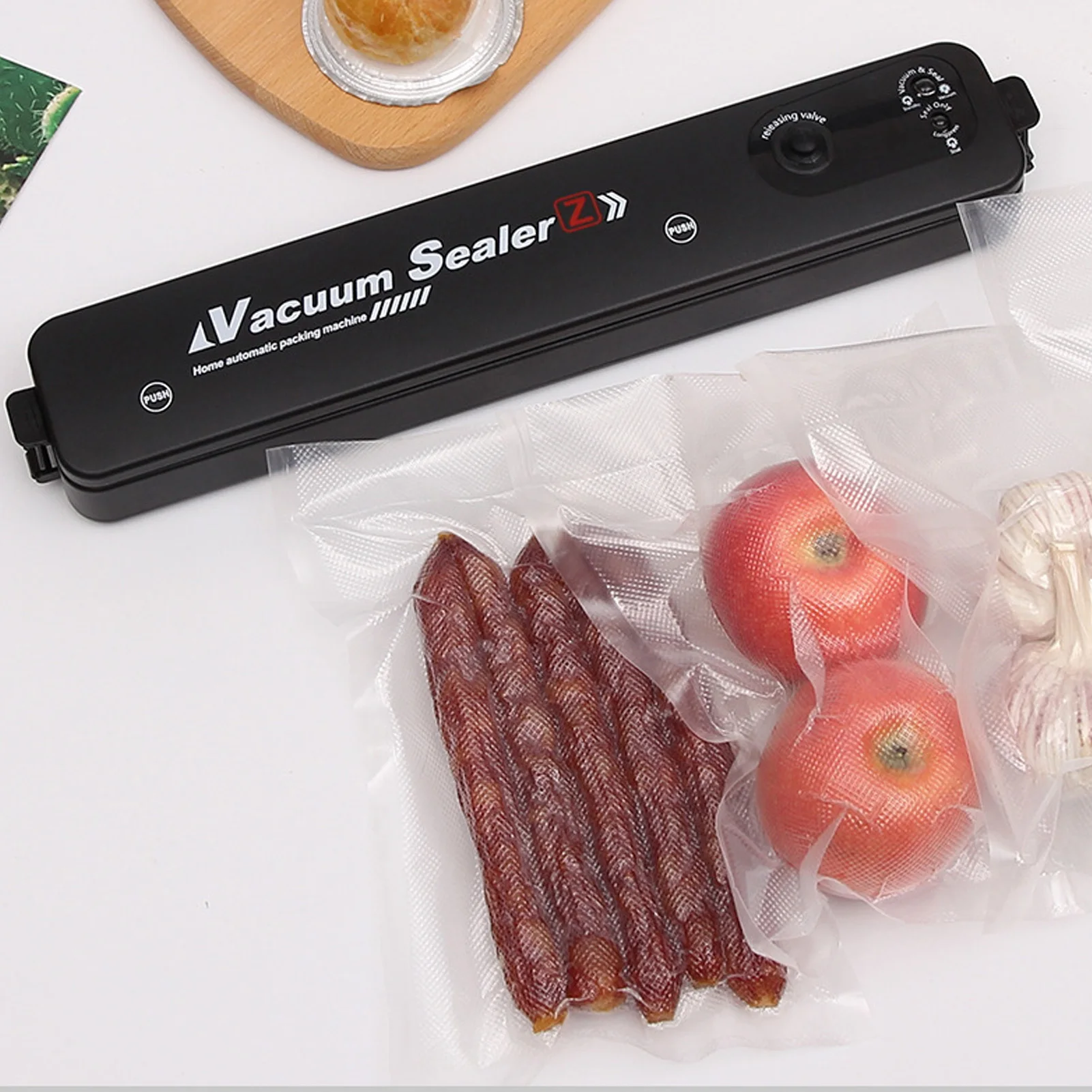 17x25CM Automatic Vacuum Sealer Food Vacuum Sealer Automatic Vacuum Sealer Machine Portable for Home Kitchen