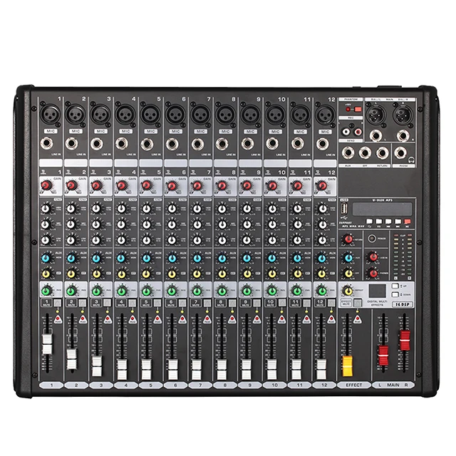 

High quality 12 Channel professional digital audio mixing console