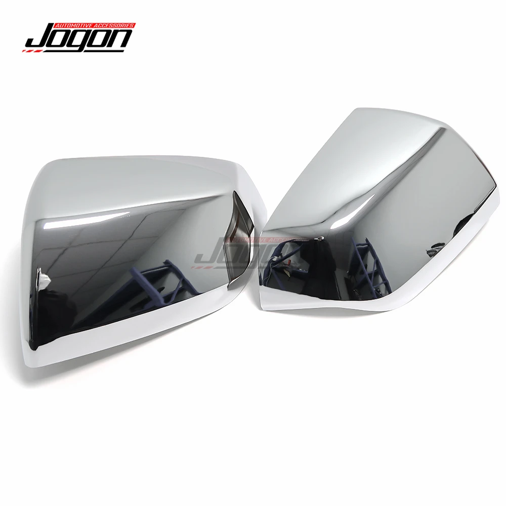 2PCS ABS Bright Silver Side Wing Rear View Mirror Covers For GMC YUKON Chevy Tahoe Suburban 2021-2023 Exterior Accessories