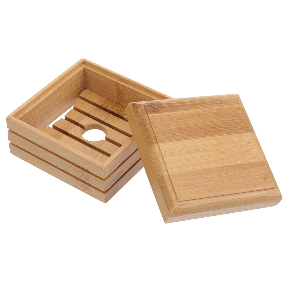 

Storage Box Dish Holder Lid Container Case Tray Shower Draining Bamboo Soap Box Mould Proof Organizer Drainer Home Essentials