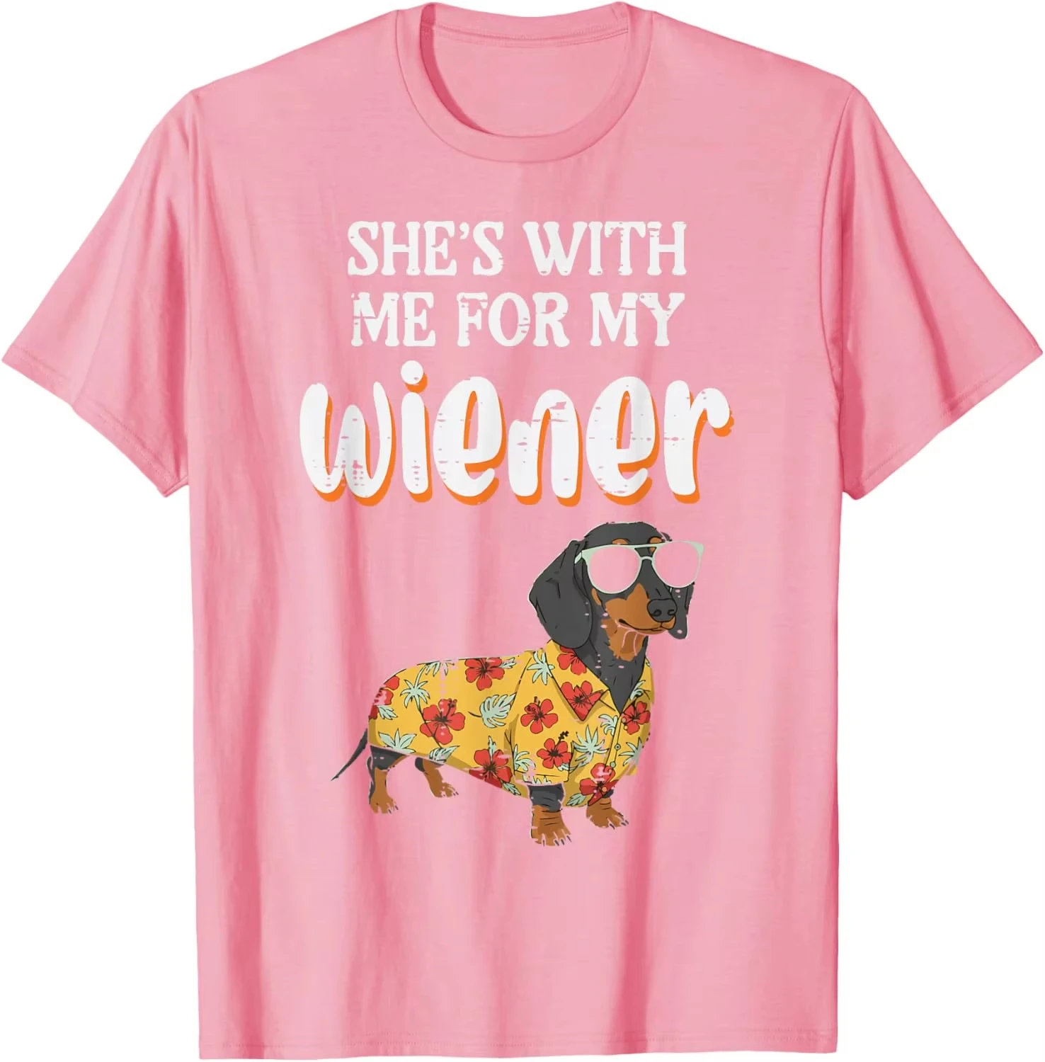 2026 New Funny Dachshund Wiener Dog Hawaiian Shirt Graphic Tee Casual Men T-Shirt