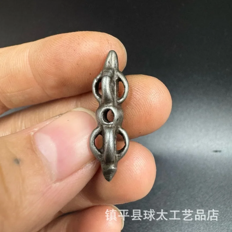 Tibetan-style small element iron , vintage mini pendant featuring the -Tsa, , and Vajra scepter