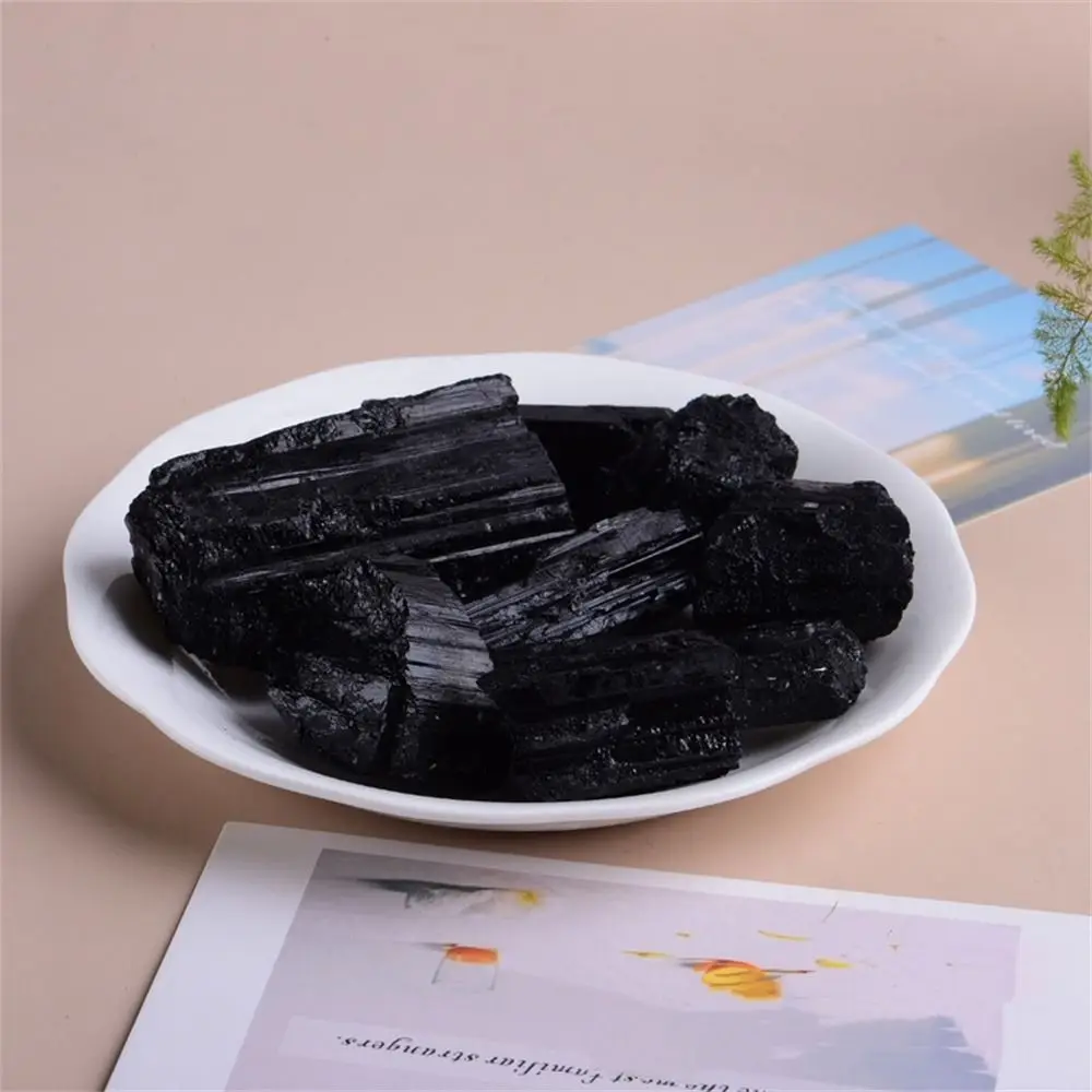 

Funny Natural Natural Black Tourmaline Handicraft Stone Crafts Black Tourmaline Raw Stone Black Aromatherapy Stone Ore Specimens