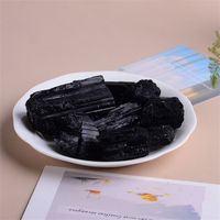 Funny Natural Natural Black Tourmaline Handicraft Stone Crafts Black Tourmaline Raw Stone Black Aromatherapy Stone Ore Specimens