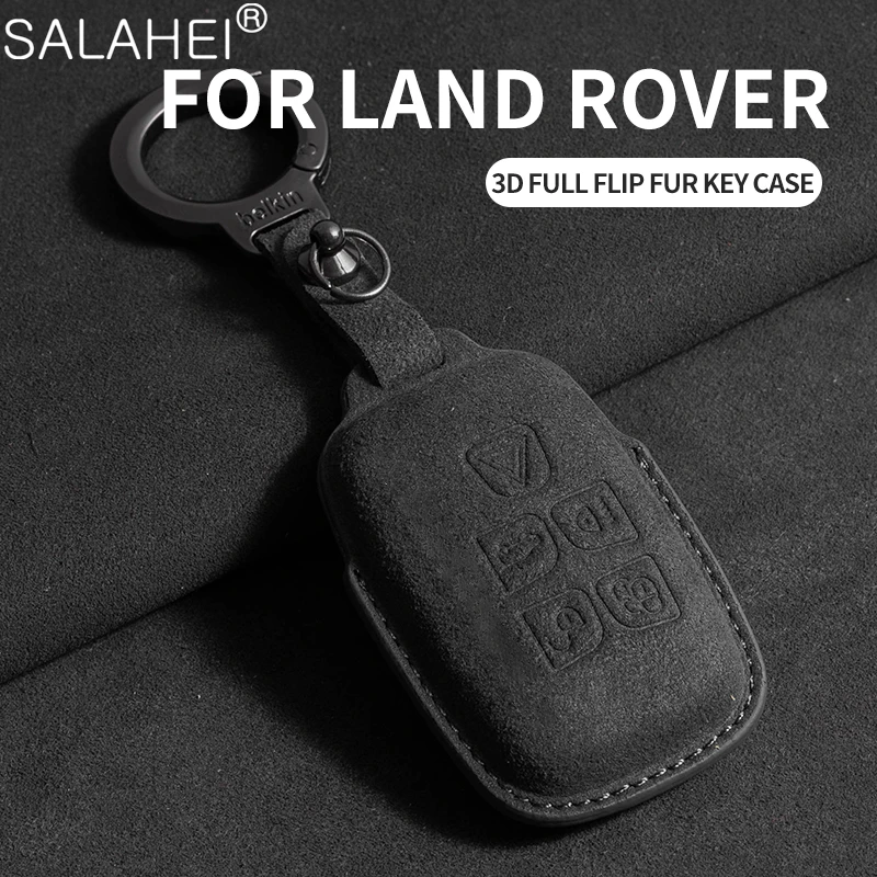 Suede Car Remote Key Case Cover Protector Shell For Land Rover Range Rover Sport Evoque Freelander Velar Discovery 4 Accessories